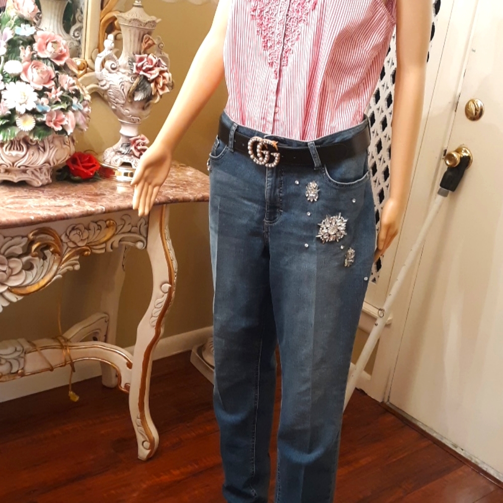 Jean's with rhinestones long length